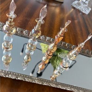 Elegant Egyptian perfumeGlass bottles and vintage trey